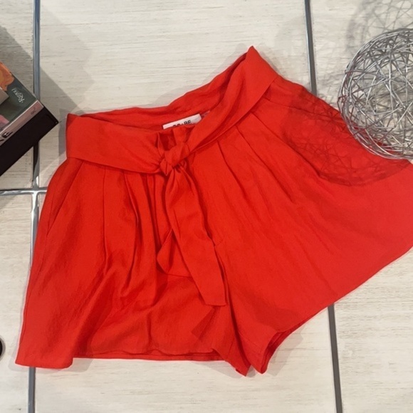 NWOT DO + BE Orange Tie Waist Shorts M - Picture 3 of 14